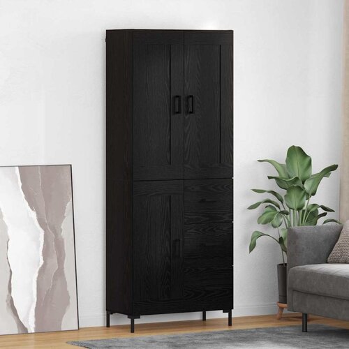 vidaXL Highboard Crni hrast 69,5 x 34 x 180 cm Konstruirano drvo Cene