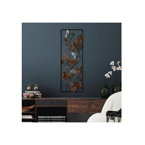 Wallxpert Zidna dekoracija Leptir 3, 32 x 90 x 4 cm, Bakrene boje Slike