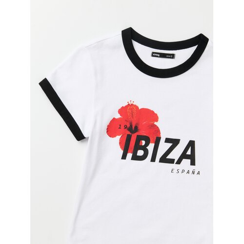 Sinsay Pamučna majica s natpisom Ibiza Slike