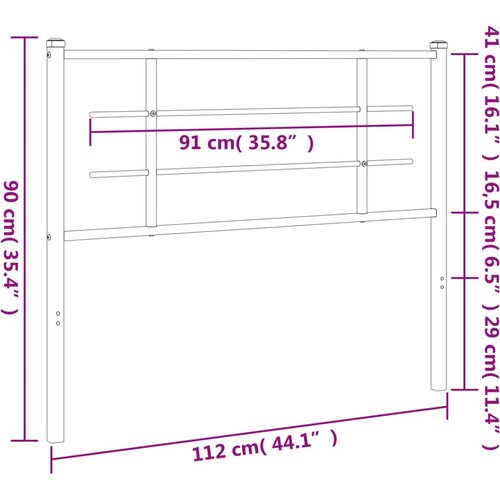  Metalno zamjensko uzglavlje crno 107 cm Slike