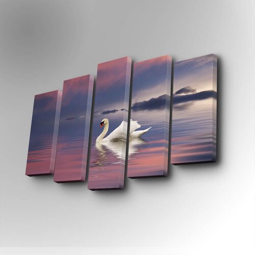 Wallity 5PUC-040 multicolor decorative canvas painting (5 pieces) Cene