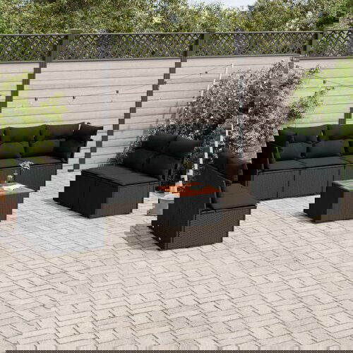 vidaXL 9-dijelni set vrtnih sofa s jastucima crni od poliratana Cijene