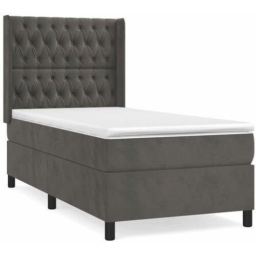 Box spring krevet s madracem tamnosivi 90x200 cm bar&amp;scaron;unasti Slike