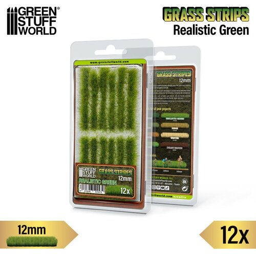Green Stuff World Grass Tuft Strips 12mm Realistic Green | Trake trave 12mm realistična zelena Cene