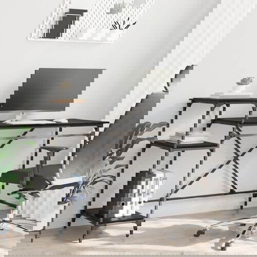 vidaXL Stol Crni hrast 135 x 50 x 90 cm Konstruirano drvo Cene