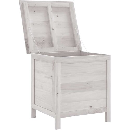  Vrtna kutija za pohranu bijela 50x49x56,5 cm masivna jelovina Slike