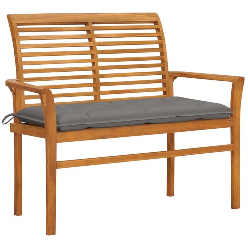  Klop s sivo blazino 112 cm trdna tikovina Slike
