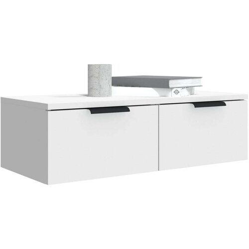 VidaXL Stenska omarica 2 kosa bela 68x30x20 cm konstruiran les Slike