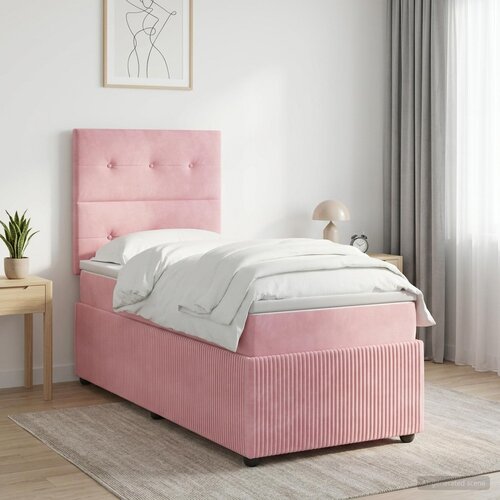  Boxspring krevet s madracem Ružičasta 100 x 200 cm Bar&amp;scaron;un Slike