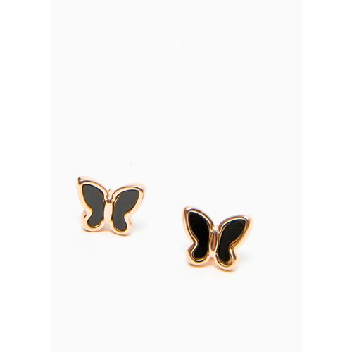 Yups Earrings with enamel butterfly black Slike