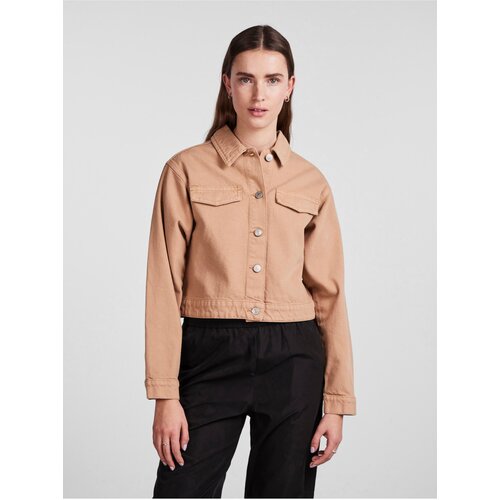 Pieces Light Brown Women&amp;#039;s Denim Jacket Tessie - Women Slike