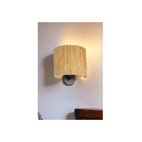 Opviq bambu 07 abajurlu oval aplik oakblack wall lamp Slike