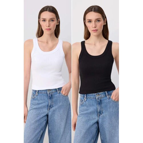 Trendyol ženski top Twoss26Al00121, crno-bela Slike