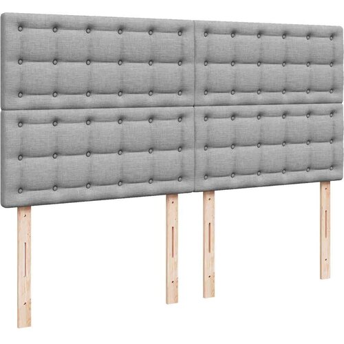 VidaXL okvir kreveta s madracima svijetlosivi 200x200cm od tkanine Slike