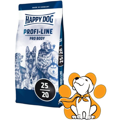 Happy Dog Profi Line 25/20 Pro Body 15kg, Hrana Za Pse Za Povećanje Telesne Mase Slike