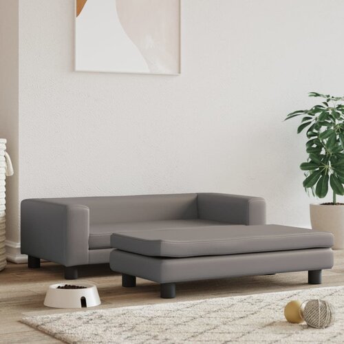 vidaXL Krevet za pse s produžetkom sivi 100 x 50 x 30 cm umjetna koža Cijene