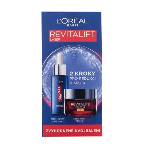 L'Oréal Paris Revitalift Laser Pure Retinol Night Serum Set noćni serum za kožu Revitalift Laser Pure Retinol Night Serum 50 ml + dnevna krema za kožu Revitalift Laser X3 SPF25 50 ml za ženske
