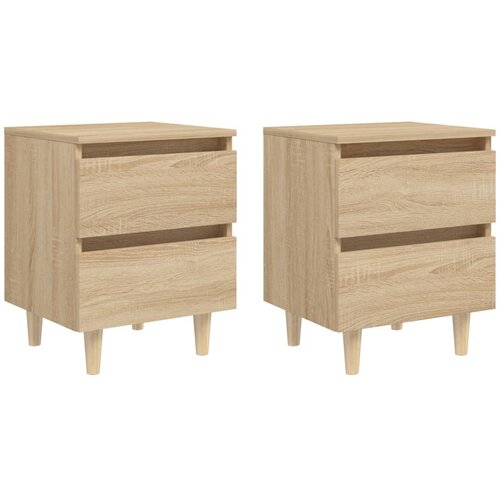 The Living Store Nočna omarica z nogami 2 kosa sonoma hrast 40x35x50 cm - Nočna Omarica, (21433284) Slike