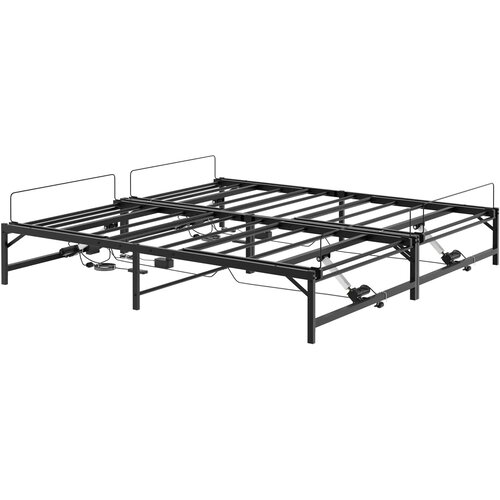  Električni podesivi okvir kreveta Crna 90 x 213 cm Čelik Slike