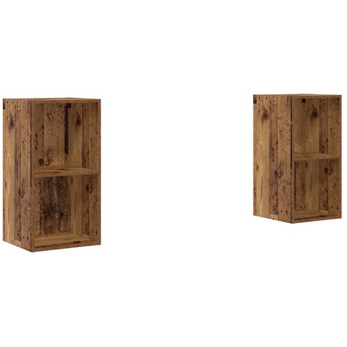  Set TV komoda Zidne 2 pcs Staro drvo 37 x 37 x 72 cm Slike