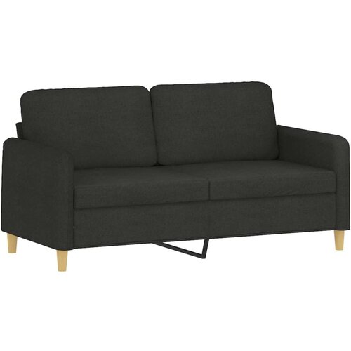  3-dijelni set sofa s jastucima crni od tkanine Slike