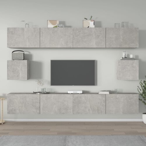 VidaXL Komplet TV omaric 6-delni betonsko siv inženirski les Slike