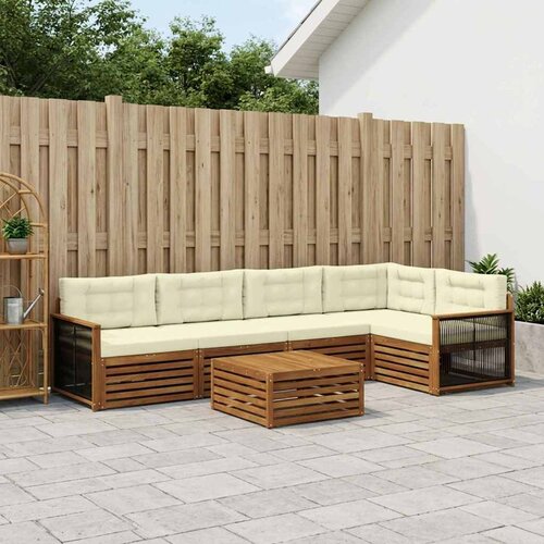  Set vanjskih sofa 6 kom. Prirodna i krem Cijene