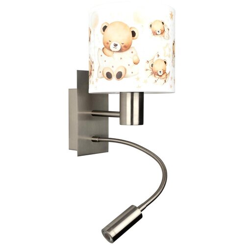 Brilagi LED fleksibilna lampa BOBO 1xE27/25W/230V + LED/3W m. hrom/bela/medvedići Slike
