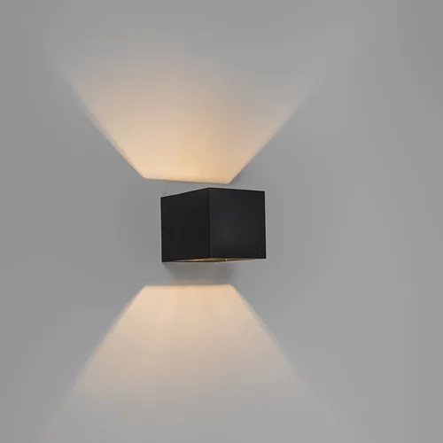QAZQA Komplet 4 modernih stenskih svetilk črna - Transfer