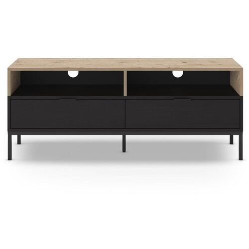 Marckeric Črna/v naravni barvi TV omarica v hrastovem dekorju 140x55 cm Marion &amp;ndash; Slike