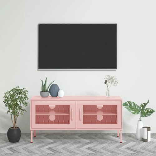 The Living Store TV omarica roza 105x35x50 cm jeklo - TV Omarica, (21377034) Slike