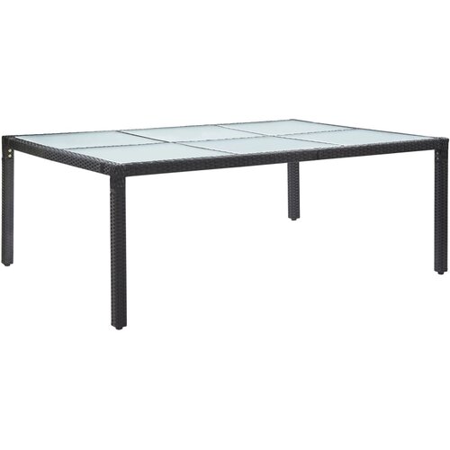  Vrtni blagovaonski stol crni 200 x 150 x 74 cm od poliratana Cene