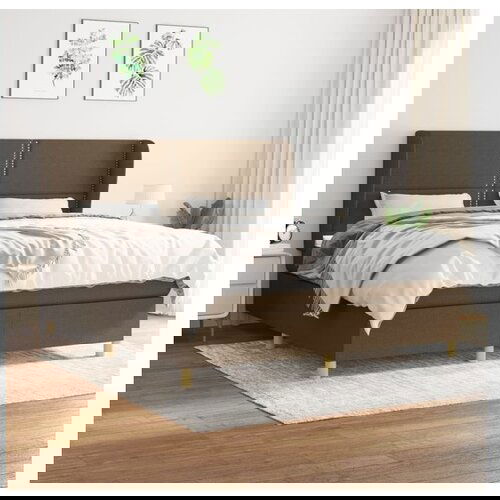vidaXL Krevet s oprugama i madracem tamnosmeđi 180x200 cm tkanina Cijene