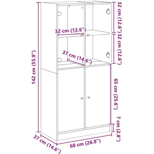  Visoka omara z vrati bela 68x37x142 cm inženirski les Slike