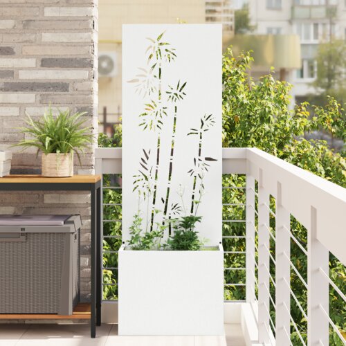 vidaXL Vrtni Sadič s Dekorativnom Pločom Bijela 50 x 140 cm Cijene
