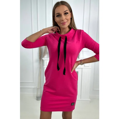 Kesi Dress with tie at the neck fuchsia