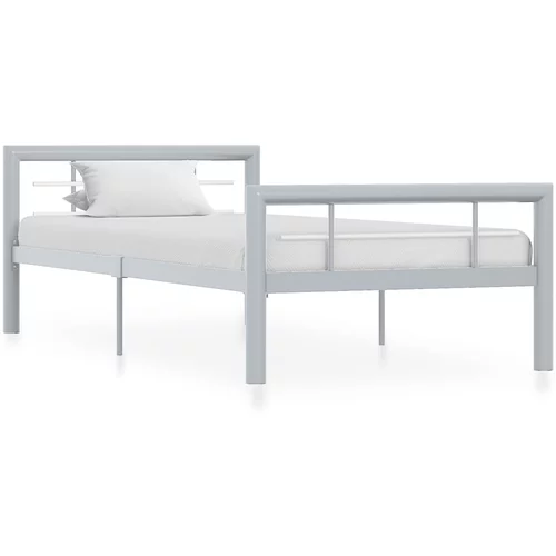  za krevet sivo-bijeli metalni 90 x 200 cm
