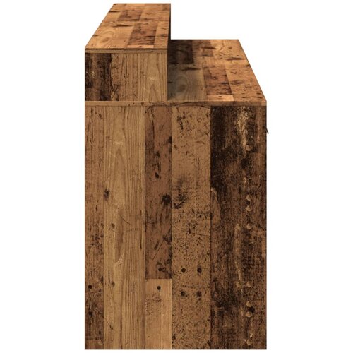  Radni stol s LED svjetlima boja starog drva 160x55x91 cm drveni Slike