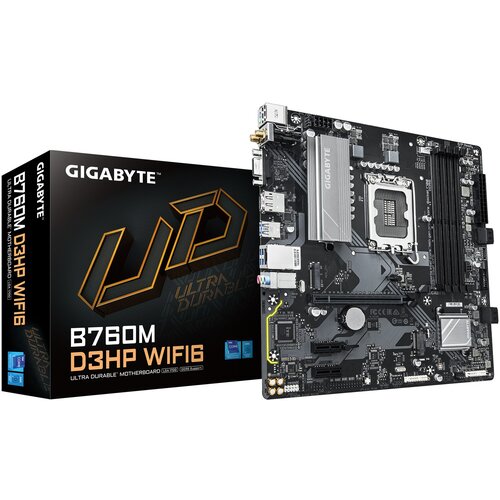 Gigabyte B760M D3HP WIFI6 Motherboard - Supports Intel Core 14th Gen CPUs, 4+1+1 Phases Digital VRM, up to 5600MHz DDR5, 2xPCIe 4.0 M.2, Wi-Fi 6, GbE LAN, USB 3.2 Gen1 Cijene