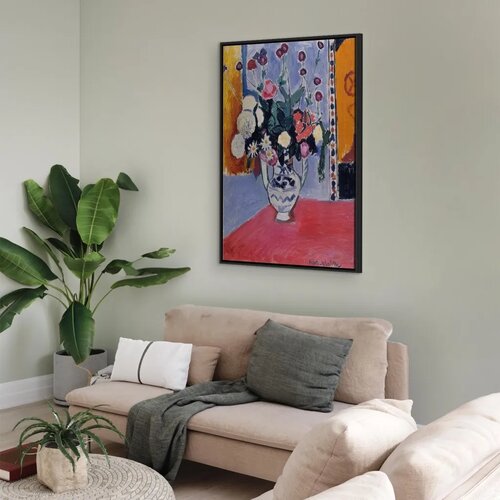  Slika - Henri Matisse &amp;ndash; Bouquet in a Two-Handled Vase 60x90 U crnom drvenom okviru Slike
