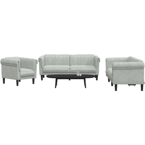 vidaXL 3-dijelni set sofa svjetlosivi baršunasti Cijene