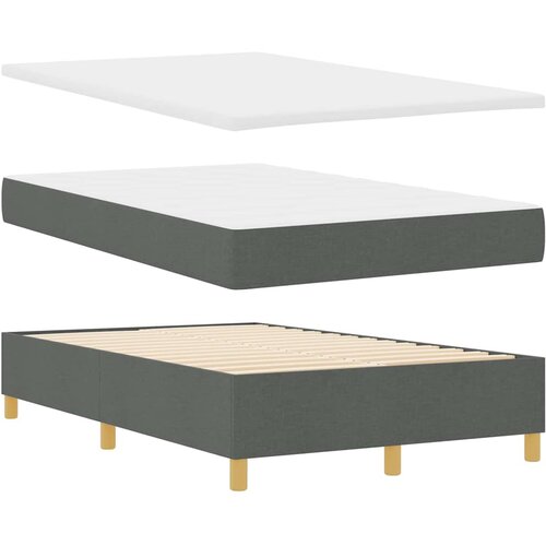  Krevet s opruga kutije Tamno siva 120 x 190 cm tkanina Slike