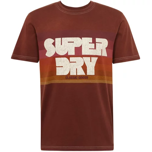 Superdry Majica smeđa / hrđavo smeđa / hrđavo crvena / bijela