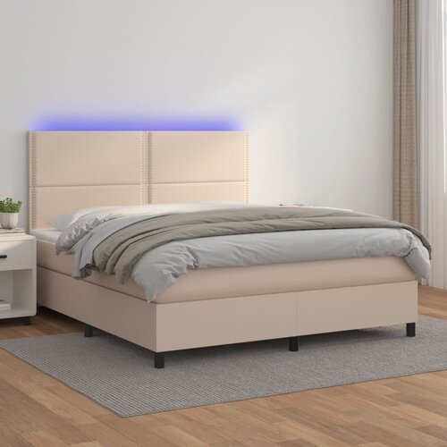  The Living Store Box spring postelja z vzmetnico LED kapučino 140x190 cm - Box Spring Postelja, (21444433) Cene