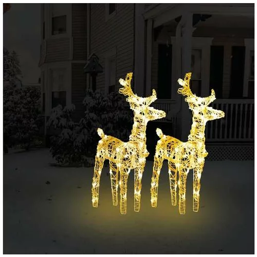  Božični severni jeleni 2 kosa toplo beli 80 LED akril