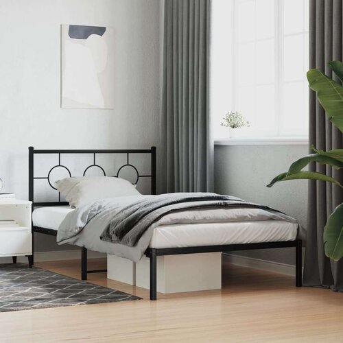  okvir za krevet s uzglavljem crni 107x203 cm Slike