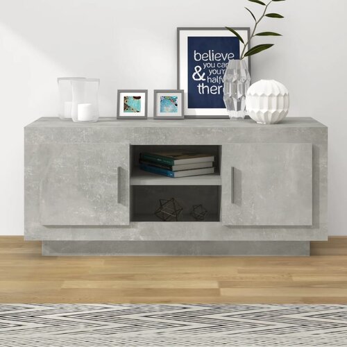 The Living Store TV omarica betonsko siva 102x35x45 cm inženirski les - TV Omarica, (21375519) Slike
