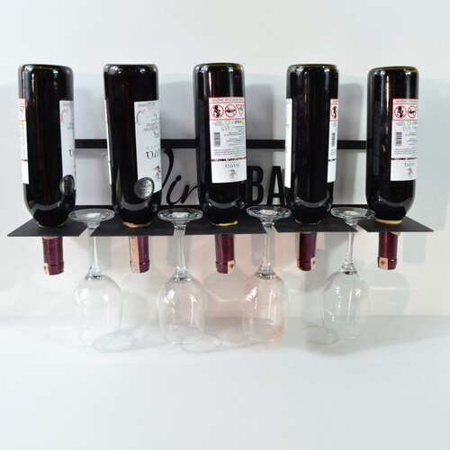 Hanah home dekorativni metalni stalak za vino Vın Hld-3019, crni Slike