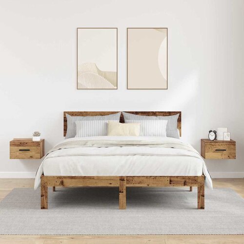  Noćni ormar 2 kom. 35 x 35 x 20 cm Konstruirano drvo Staro drvo Slike