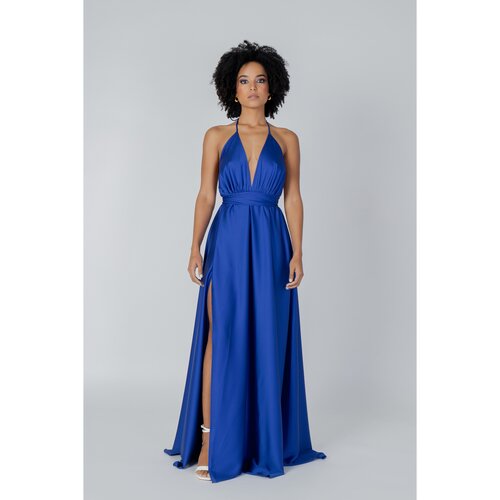 Sol Wears Women Dolge obleke DIANA LUNGO TINTA UNITA Modra Cene